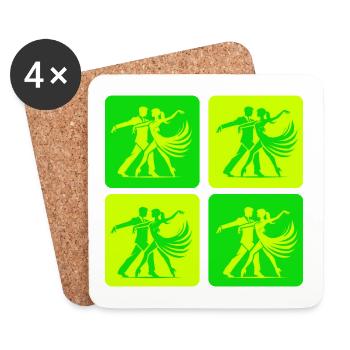 Couple de danse élégant look vintage - Dessous de verre (lot de 4) - blanc - Devant