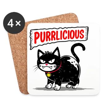 Pourpre de chat - Dessous de verre (lot de 4) - blanc - Devant