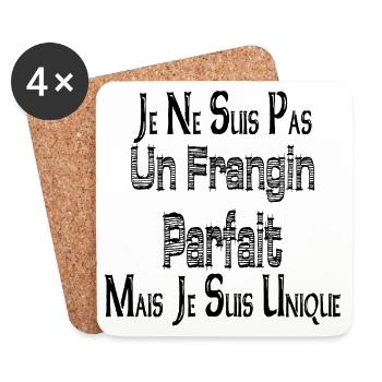 Pas un Frangin Parfait Mais je suis Unique - Dessous de verre (lot de 4) - blanc - Devant