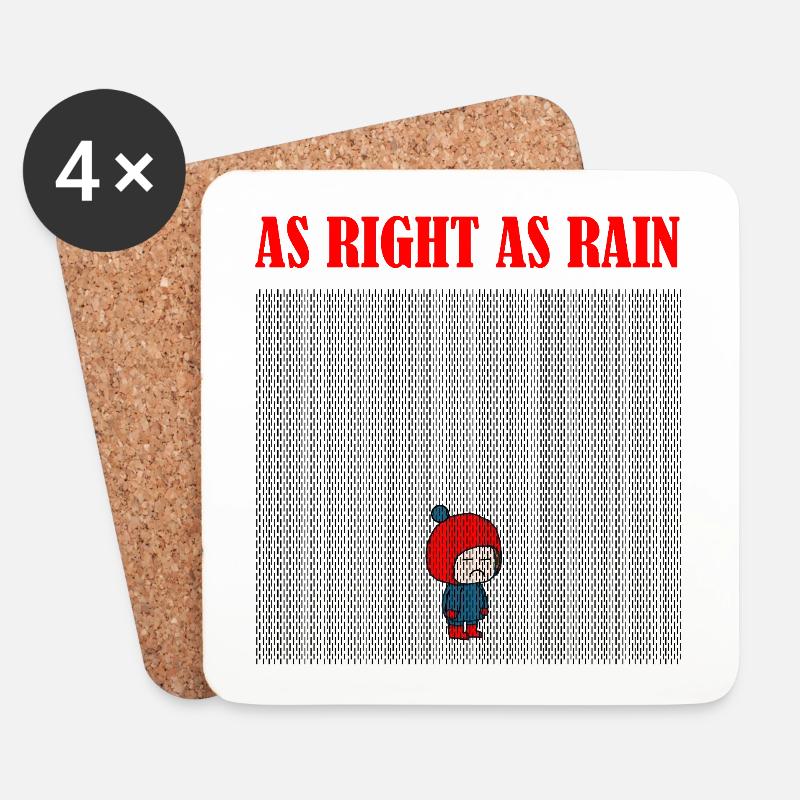 As_right_as_rain - Untersetzer (4er-Set) - Weiß