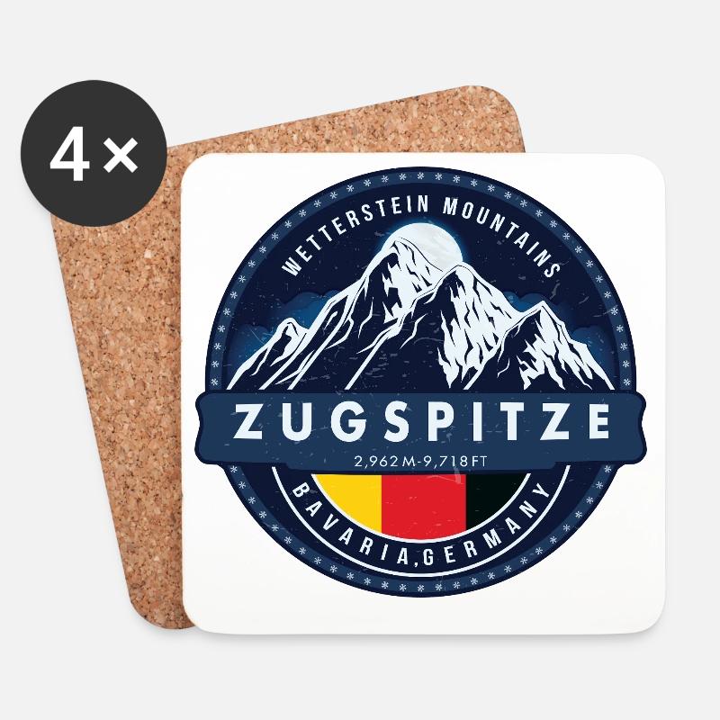 Zugspitze , , Wettersteingebirge , Deutschland-Aust - Untersetzer (4er-Set) - Weiß