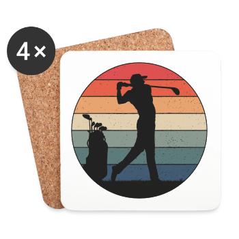 Golfer hits just right - Coasters (set of 4) - white - Front