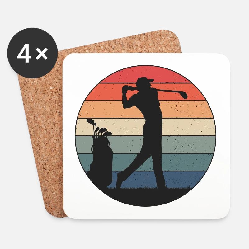 Golfer schlägt genau richtig - Untersetzer (4er-Set) - Weiß