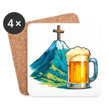 Mountain Cross Beer Festival Illustration - Coasters (set of 4) - white - Front