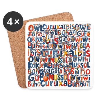 Owls VIAIT1 - Coasters (set of 4) - white - Front