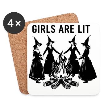 T-shirt d’Halloween pour femme drôle - Dessous de verre (lot de 4) - blanc - Devant