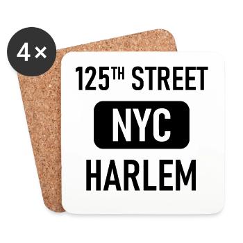 Harlem - NYC - 125th Street - New York City - Coasters (set of 4) - white - Front