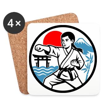 Karate and Nature - Untersetzer (4er-Set) - Weiß - Vorne