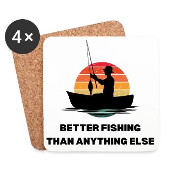 Mieux pêcher qu’autre chose Design Angler - Dessous de verre (lot de 4) - blanc - Devant