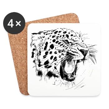 Leopard - Coasters (set of 4) - white - Front
