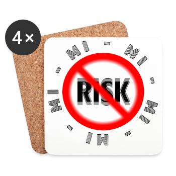 Mode de vie sans risque Motif MI MI MI NO Risk - Dessous de verre (lot de 4) - blanc - Devant
