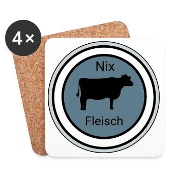 Nix Fleisch Silhouette - Untersetzer (4er-Set) - Weiß - Vorne