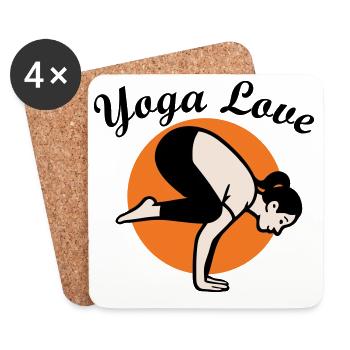 Yoga - Dessous de verre (lot de 4) - blanc - Devant