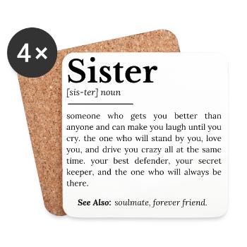 Sister: Built-in Frenemy for Life - Coasters (set of 4) - white - Front