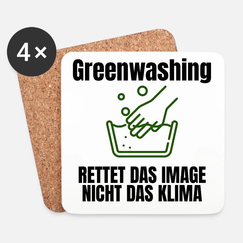 Tendance de l’illustration de lavage à la main - Dessous de verre (lot de 4) - blanc