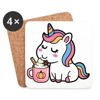 LICORNE - Dessous de verre (lot de 4) - blanc - Devant