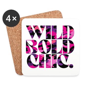 Wild Bold Chic Camo Pattern Design - Coasters (set of 4) - white - Front