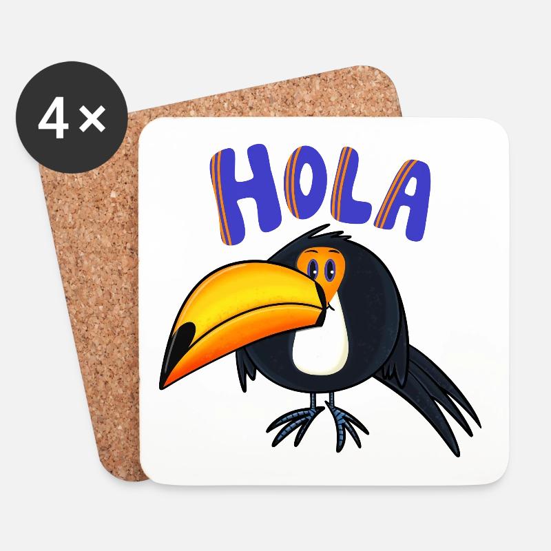 Hola Tukan - Untersetzer (4er-Set) - Weiß