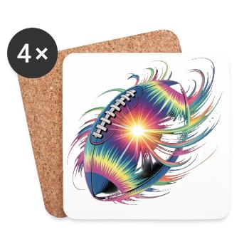 Neon Football Color Explosion - Coasters (set of 4) - white - Front