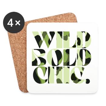 Sauvage Audacieux Chic Camouflage Chic - Dessous de verre (lot de 4) - blanc - Devant