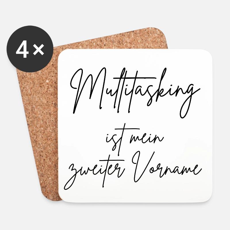 Multitasking ist mein zweiter Vorname - Untersetzer (4er-Set) - Weiß