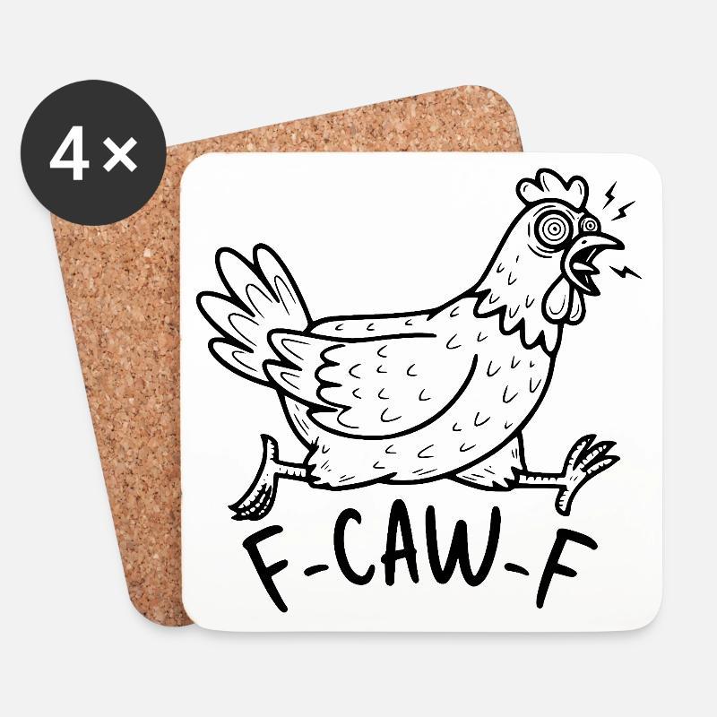 F-CAW-F Huhn - Untersetzer (4er-Set) - Weiß