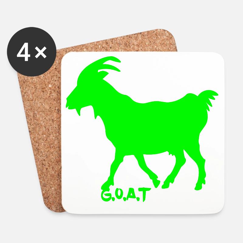 Ziege neon grün - Untersetzer (4er-Set) - Weiß