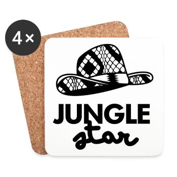 Jungle Star hat logo - Coasters (set of 4) - white - Front