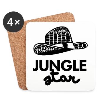 Jungle Star hat logo - Coasters (set of 4) - white - Front