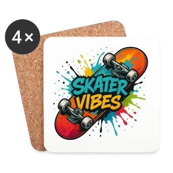 Skater Vibes - Untersetzer (4er-Set) - Weiß - Vorne
