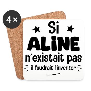 Si Aline n'existait pas il faudrait l'invente - Dessous de verre (lot de 4) - blanc - Devant