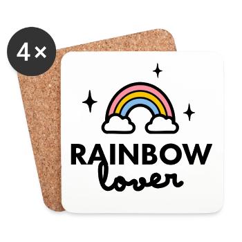 Logo de l’amoureux de l’arc-en-ciel - Dessous de verre (lot de 4) - blanc - Devant