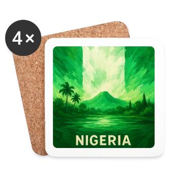 Nigeria Landscape Flags Design - Coasters (set of 4) - white - Front