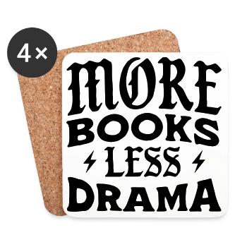 Mehr Bücher Weniger Drama - Untersetzer (4er-Set) - Weiß - Vorne