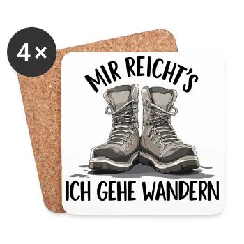 Duo de bottes à l’ombre randonnée groupe randonnée montagne - Dessous de verre (lot de 4) - blanc - Devant