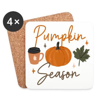 Autumn Pumpkin Season Illustration - Coasters (set of 4) - white - Front