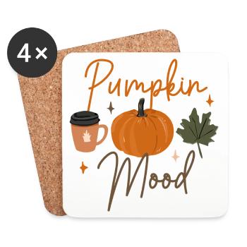 Autumn Pumpkin Mood Coffee Tee - Coasters (set of 4) - white - Front