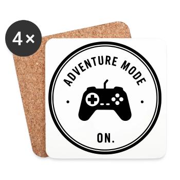 Mode aventure activé - Dessous de verre (lot de 4) - blanc - Devant