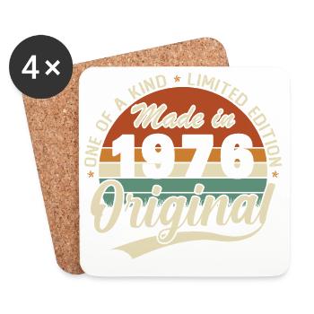 1976 Vintage Retro Geburtstagsgeschenk - Untersetzer (4er-Set) - Weiß - Vorne
