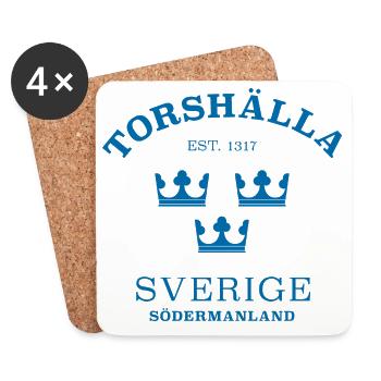 Torshälla, Sverige, Suède - Dessous de verre (lot de 4) - blanc - Devant