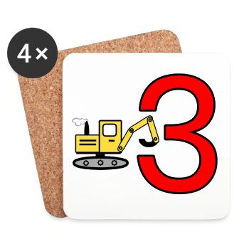 Excavator - Coasters (set of 4) - white - Front