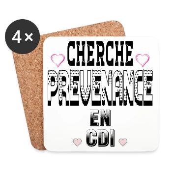 Cherche Prévenance en CDI - Dessous de verre (lot de 4) - blanc - Devant