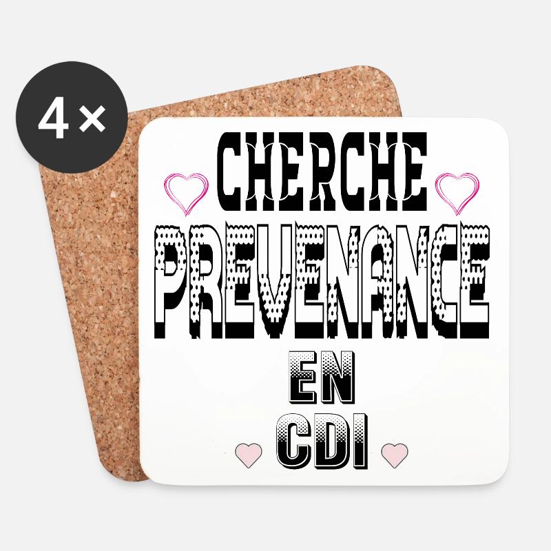 Looking for Thoughtfulness on a permanent contract - Coasters (set of 4) - white