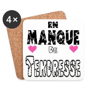 En Manque de Tendresse - Dessous de verre (lot de 4) - blanc - Devant