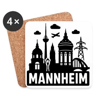 Mannheim Silhouette - Coasters (set of 4) - white - Front