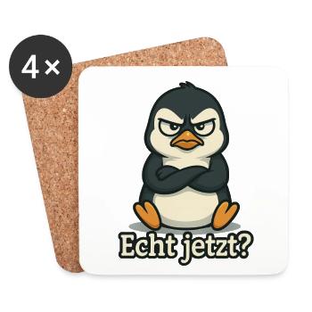 Pinguin Echt Jetzt? - Untersetzer (4er-Set) - Weiß - Vorne