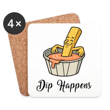 Dip Happens – Relax Pommes - Untersetzer (4er-Set) - Weiß - Vorne