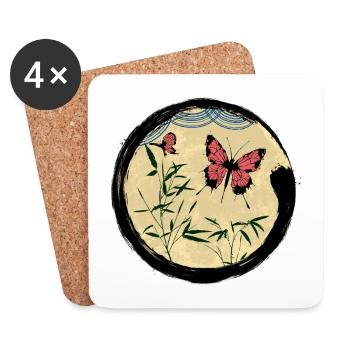 Japanese Butterfly - Untersetzer (4er-Set) - Weiß - Vorne