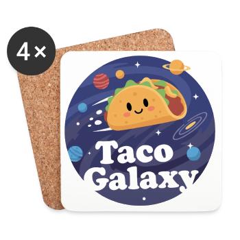 Taco Galaxy Weltraum Taco Illustration - Untersetzer (4er-Set) - Weiß - Vorne