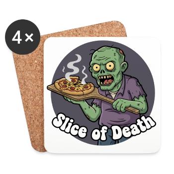 Zombie Pizza Slice - Coasters (set of 4) - white - Front